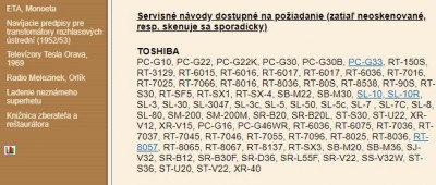 servisní návody dostupné na požádání . . .