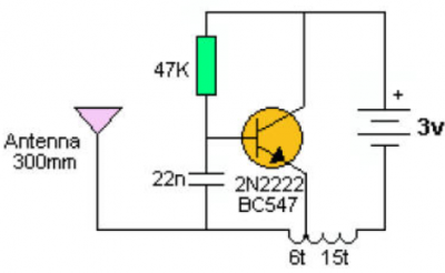 Zdroj https://electronicscheme.net/simplest-rf-transmitter