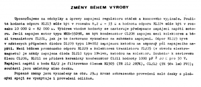 Popis změn regulátoru (zdroj: servisní manuál k magnetofonu SM-1 z Oldradio.cz, strana 31 dole)
