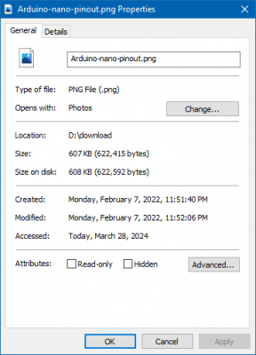 Bez otvorenia súboru, pri opätovnom zobrazení informácií o súbore je dátum zmenený. Došlo k zápisu na disk.