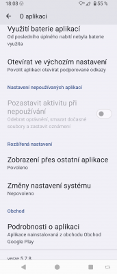 Neaktivní volba pozastavení pro True Edge