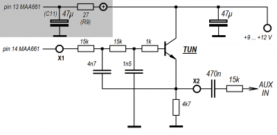 Takto vypadal filtr pro zvýšení selektivity v roce 1983, jen hodnota elektrolytu tehdy byla mimo řadu (50M)