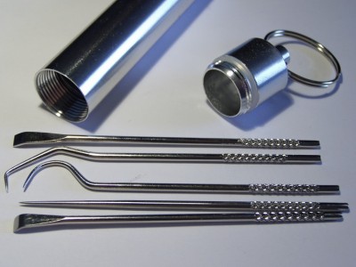 Dental tool - 3 raw, 2 finished and a casing.jpg