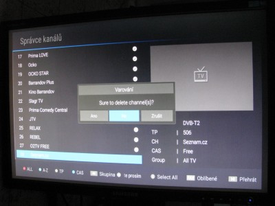 práce s DVB-T2, Strong 2401 (plus klávesnice USB)