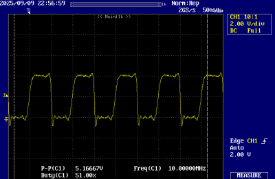 10 MHz na výstupu 7400
