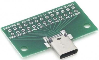 24P USB 3.1 Type-C Male Female Test PCB Board Adapter 2.54mm Connector Socket