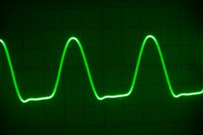 výstup na 50 Ohm s plným buzením bufferu, 500 mV/d, 50 ns/d
