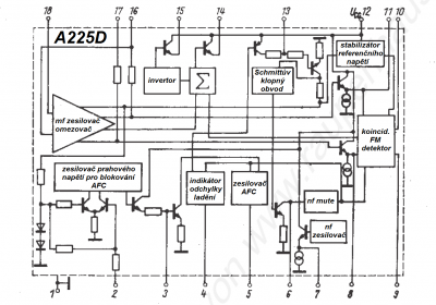 Vnitřní zapojení A225D