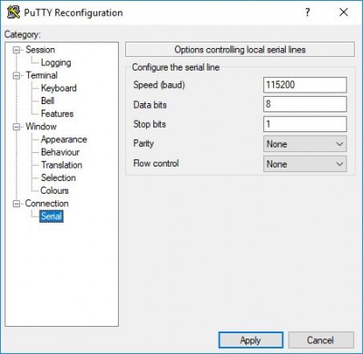 Nastavení Putty