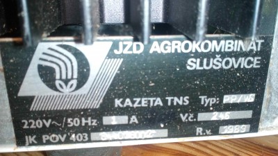 Štítek s typem a výrobním číslem
<br />
<br />Kazeta PP/WS (Je to TNS MCW nebo ne?)