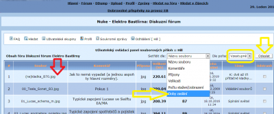 A v něm můžeš třídit, hledat podle jména či data...