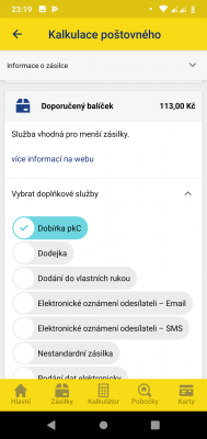 A doplňková Pk C - a cena "jen těch 99+14" takže tam mmi chybělo těch 36