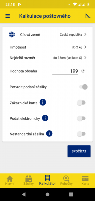 Volba typu služby