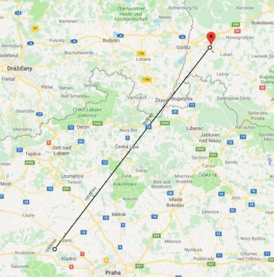 Trasa k vysílači - 135 km