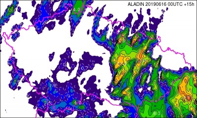 Ranní předpověď: Dnes 15 UTC (17 SELČ)
