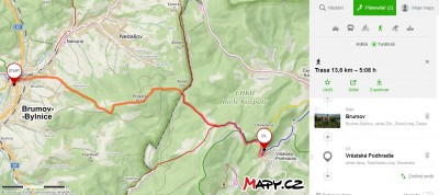 Trasa (turistická) B-B - Vršatecké Podhradí :-)