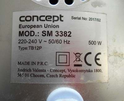 Čínsko choceňský mixer
<br />SM (Stolní Mixer) 3382