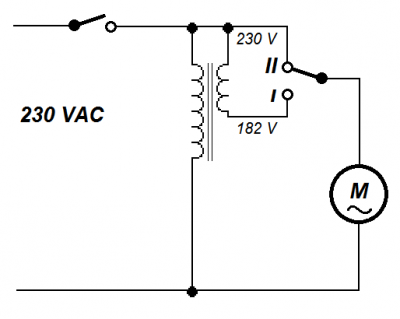 Platí pro trafo o výkonu asi 0,3 výkonu motoru, převod 230 / 48 V. Ale i 24 V trafo je znát.