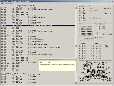 Hlavné okno debuggera / Debugger screenshot